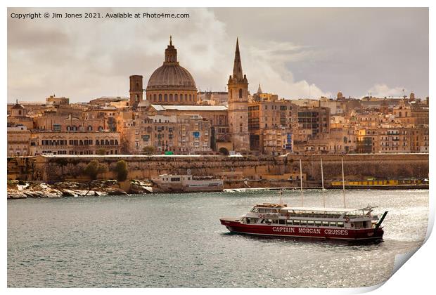 The beautiful city of Valletta, Malta Print by Jim Jones