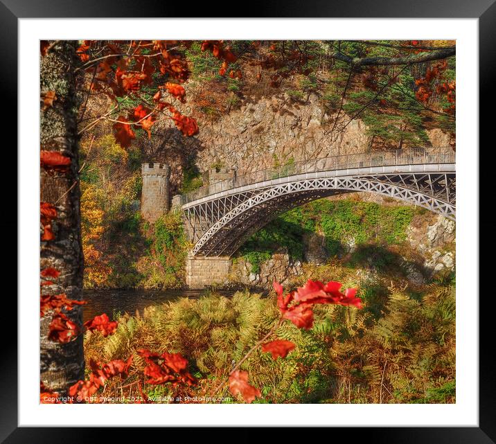 1812 Thomas Telford Craigellachie Bridge Speyside Late Autumn  Framed Mounted Print by OBT imaging