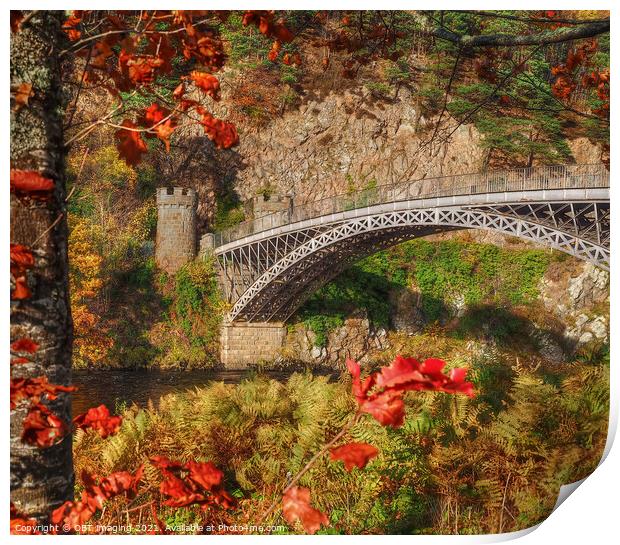 1812 Thomas Telford Craigellachie Bridge Speyside Late Autumn  Print by OBT imaging