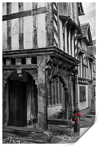 A doorway at The Lord Leycester Print by Joyce Storey