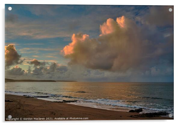 A beautiful Cornish sunrise photographed from Porthleven beach Acrylic by Gordon Maclaren