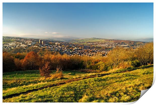 The Bole Hills View, Crookes, Sheffield Print by Darren Galpin