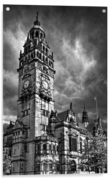 Sheffield Town Hall Acrylic by Darren Galpin