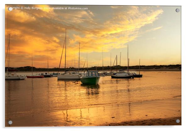 'Beadnell's Serene Seaside Sundown' Acrylic by Holly Burgess
