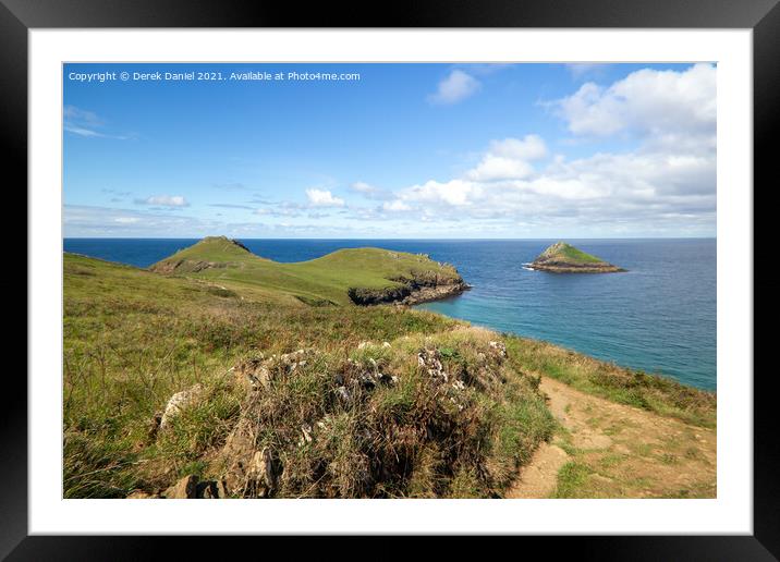 Pentire Head, Cornwall Framed Mounted Print by Derek Daniel