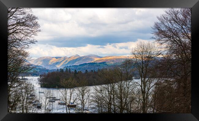 Lake Windermere to High Borrans Framed Print by Cliff Kinch