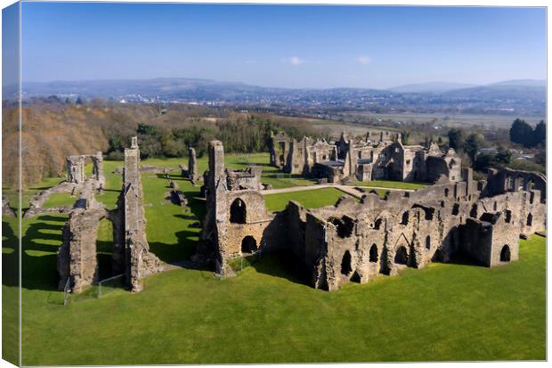 Drone view of Neath Abbey ruins Canvas Print by Leighton Collins