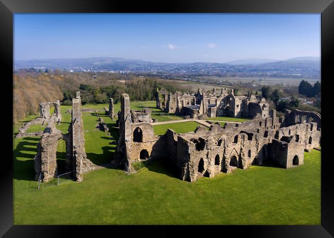 Drone view of Neath Abbey ruins Framed Print by Leighton Collins