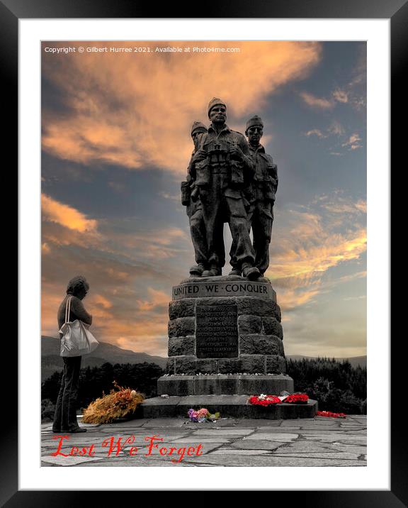 Reverence at the Commando Memorial Framed Mounted Print by Gilbert Hurree