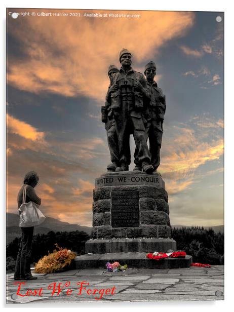 Reverence at the Commando Memorial Acrylic by Gilbert Hurree