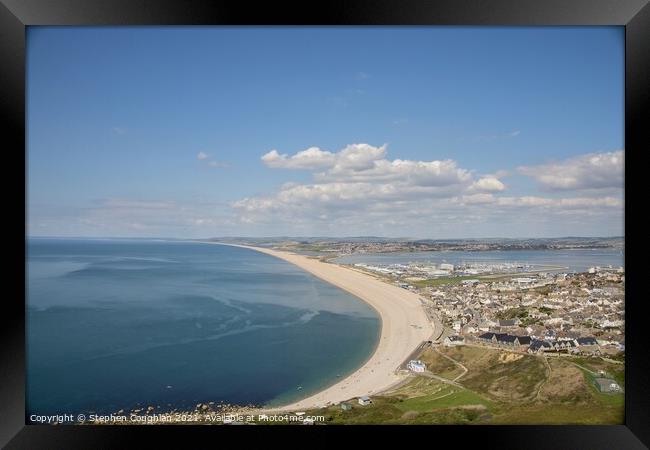 View over Chesil Beach Framed Print by Stephen Coughlan