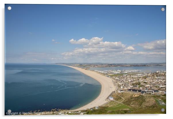 View over Chesil Beach Acrylic by Stephen Coughlan