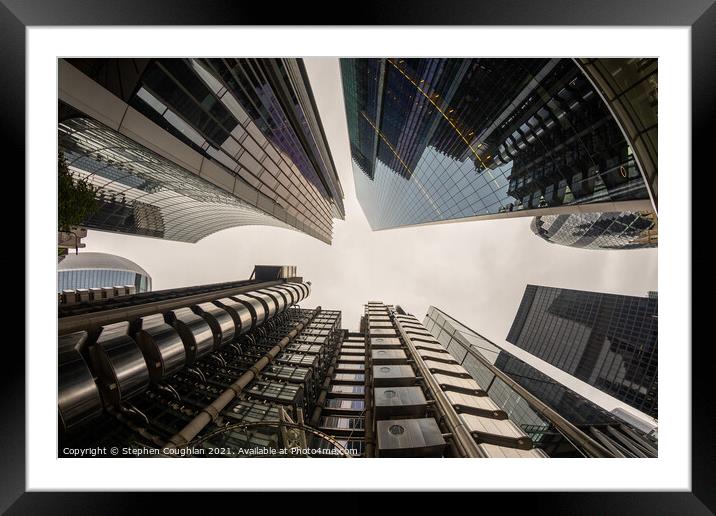 City of London Lookup Framed Mounted Print by Stephen Coughlan