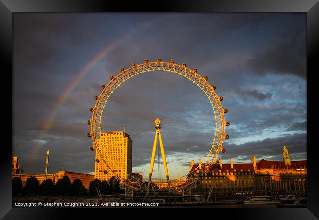 London Eye Rainbow Framed Print by Stephen Coughlan