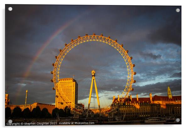 London Eye Rainbow Acrylic by Stephen Coughlan