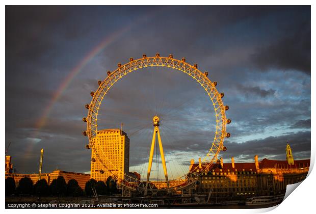 London Eye Rainbow Print by Stephen Coughlan