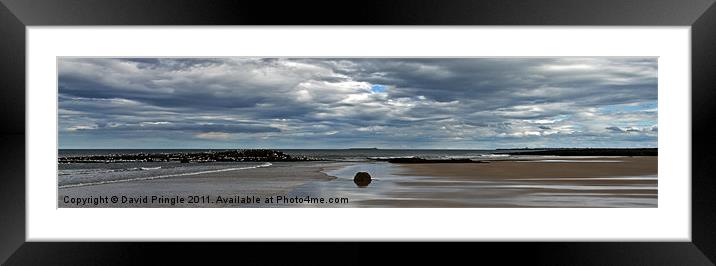 Warkworth Beach Panorama Framed Mounted Print by David Pringle