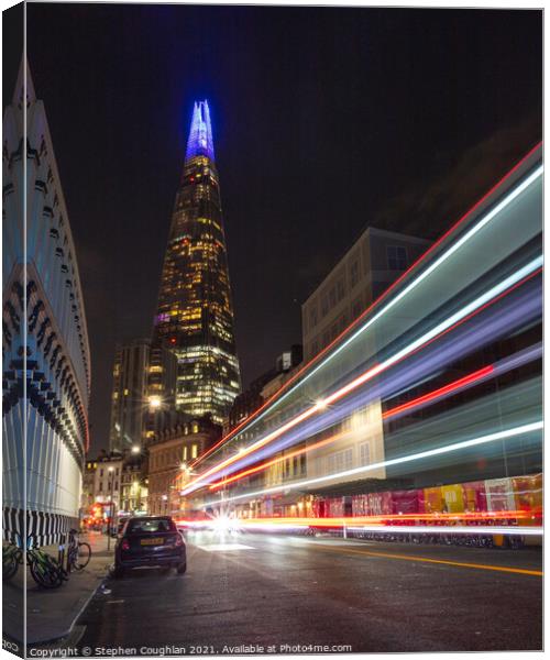 The Shard Bus Trails Canvas Print by Stephen Coughlan