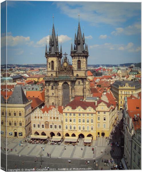 Prague Old Town Square Canvas Print by Stephen Coughlan