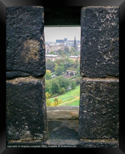 Scott Monument from Edinburgh Castle Framed Print by Stephen Coughlan