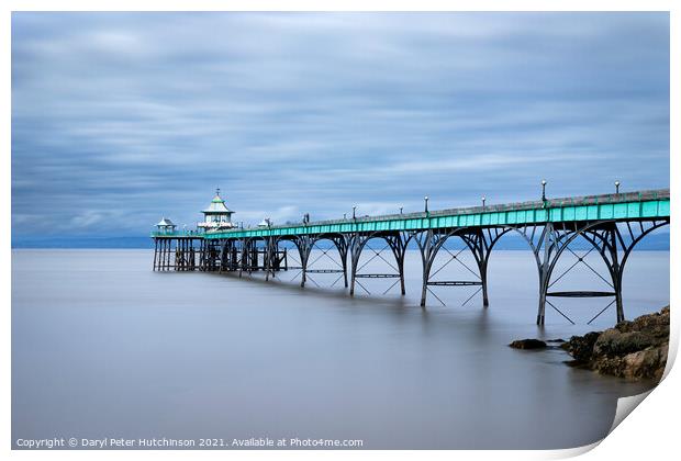 The splendid Victorian Pier at Clevedon Print by Daryl Peter Hutchinson
