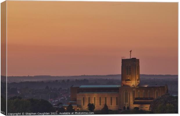 Guildford Cathedral Sunset Canvas Print by Stephen Coughlan