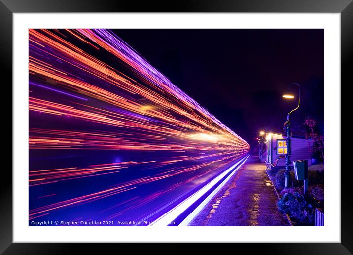 Steam Illuminations at The Watercress Line - Long Exposure Framed Mounted Print by Stephen Coughlan