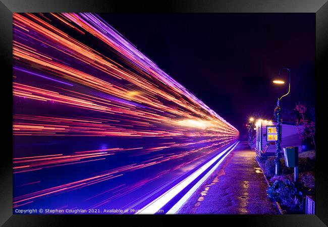 Steam Illuminations at The Watercress Line - Long Exposure Framed Print by Stephen Coughlan