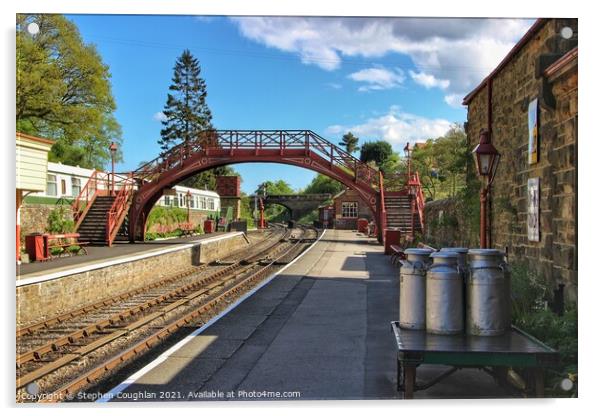 Goathland Station Acrylic by Stephen Coughlan