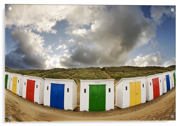 Woolacombe Beach Huts Acrylic by Tony Bates