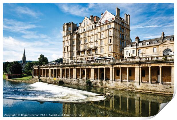 Pulteney Weir Bath - An Iconic British Waterfall Print by Roger Mechan