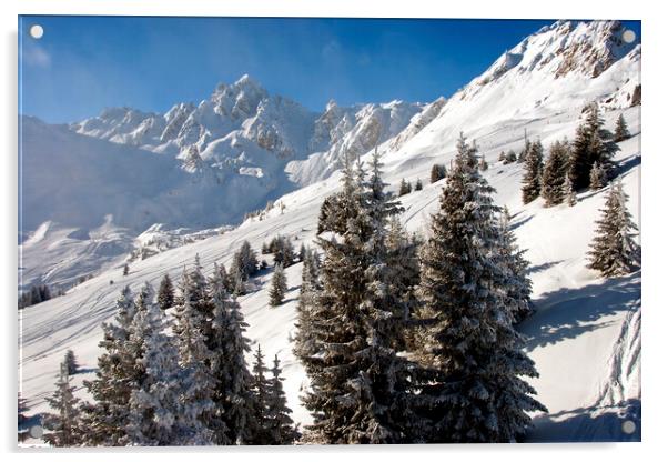 Courchevel 1850 3 Valleys French Alps France Acrylic by Andy Evans Photos