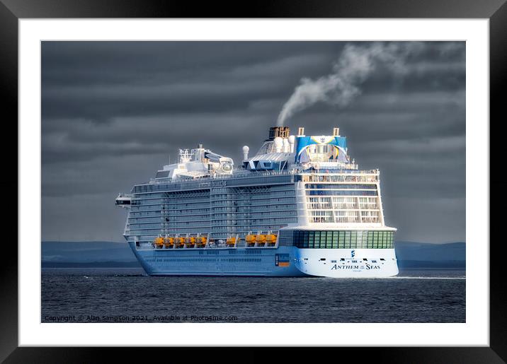 Anthem of the Seas Framed Mounted Print by Alan Simpson