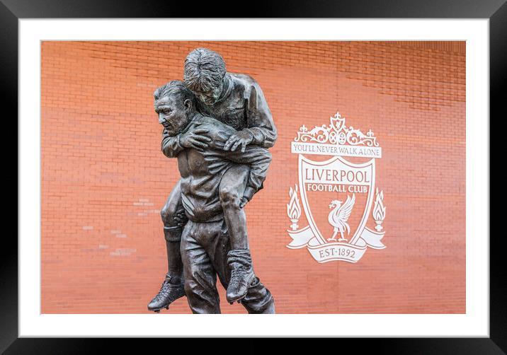 Bob Paisley statue at Anfield stadium Framed Mounted Print by Jason Wells