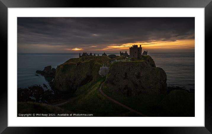 Dunnottar Castle at sunrise Framed Mounted Print by Phil Reay