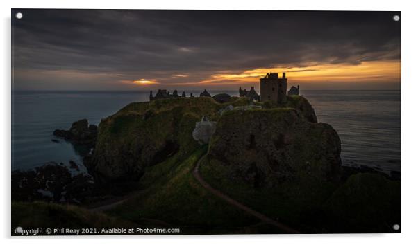 Dunnottar Castle at sunrise Acrylic by Phil Reay