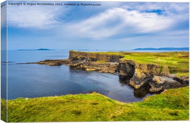 Sea cliffs, Isle of Staffa Canvas Print by Angus McComiskey