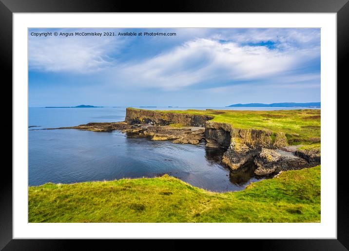 Sea cliffs, Isle of Staffa Framed Mounted Print by Angus McComiskey