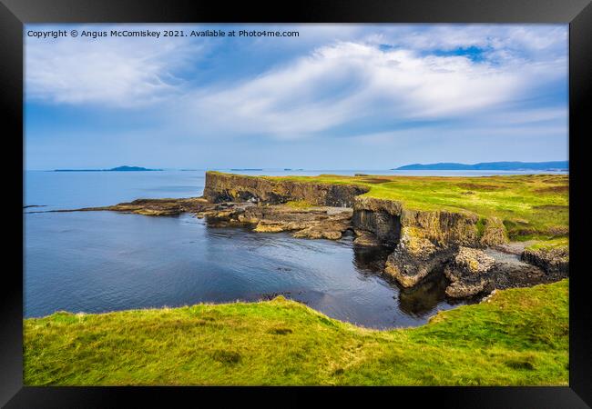 Sea cliffs, Isle of Staffa Framed Print by Angus McComiskey