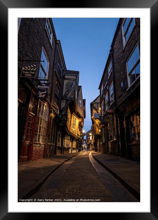 The Shambles, York Framed Mounted Print by Gary Parker