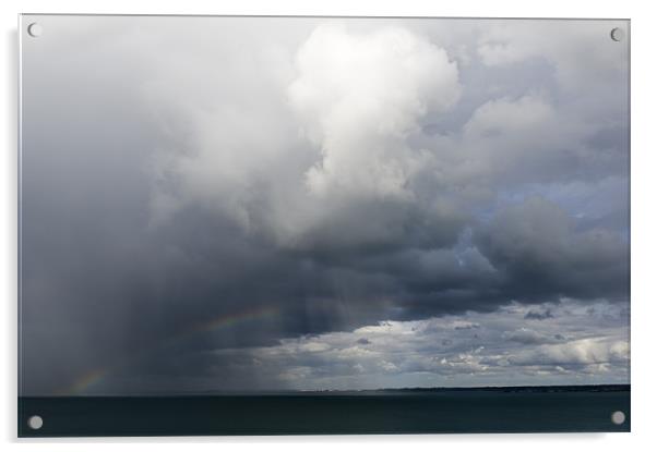 Rain at sea, St Malo Acrylic by Gary Eason