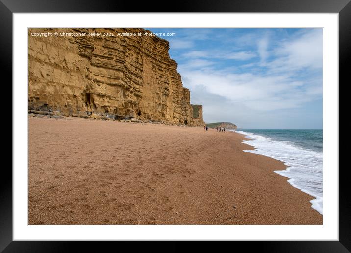 West Bay cliffs Framed Mounted Print by Christopher Keeley