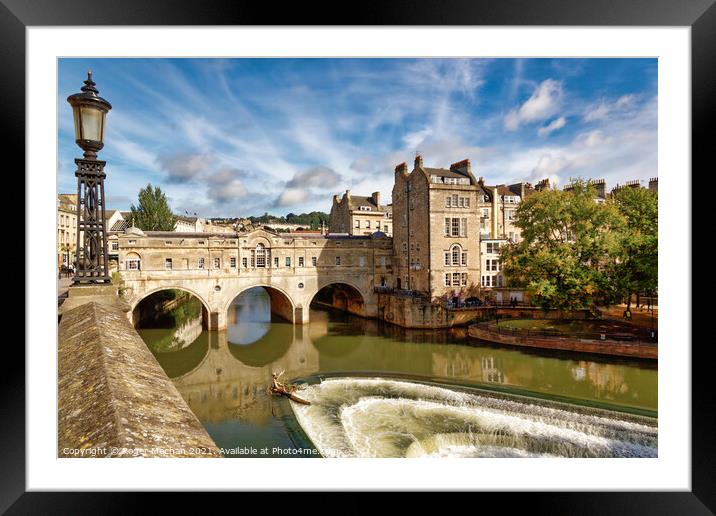 Bath's Iconic Pulteney Bridge Framed Mounted Print by Roger Mechan