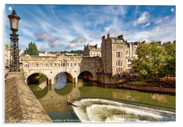Bath's Iconic Pulteney Bridge Acrylic by Roger Mechan