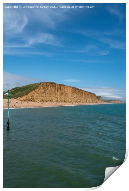 West Bay beach Print by Christopher Keeley