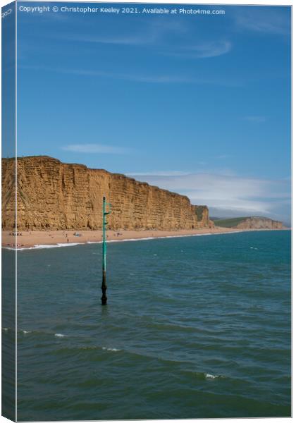 Summer views of West Bay, Dorset Canvas Print by Christopher Keeley