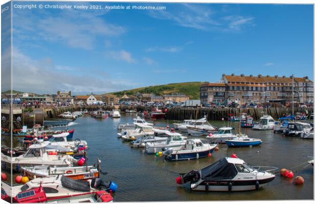 West Bay harbour, Dorset Canvas Print by Christopher Keeley