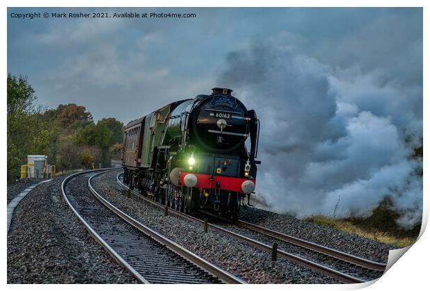 A1 Tornado 60163 rounds Huntingford Embankment Print by Mark Rosher