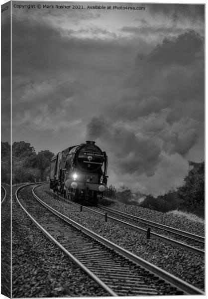 A1 Tornado 60163 rounds Huntingford Embankment Canvas Print by Mark Rosher