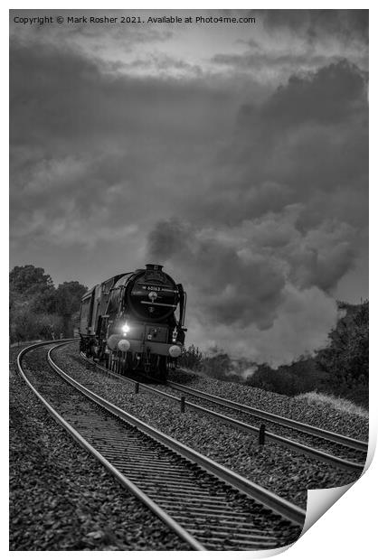A1 Tornado 60163 rounds Huntingford Embankment Print by Mark Rosher